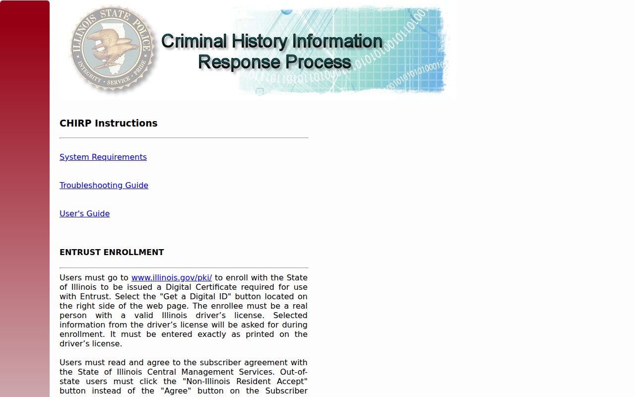 Tazewell County criminal history CHIRP login