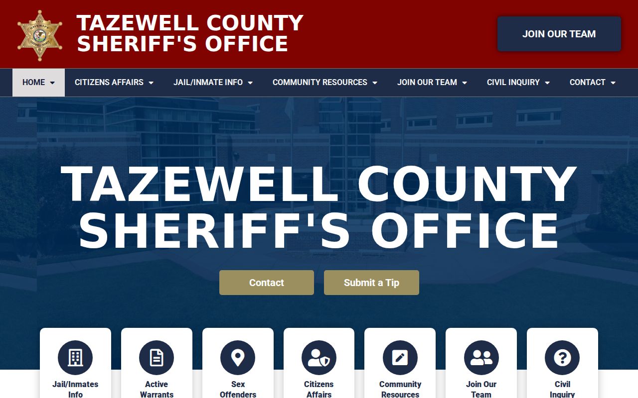 Tazewell County criminal custody sheriff services