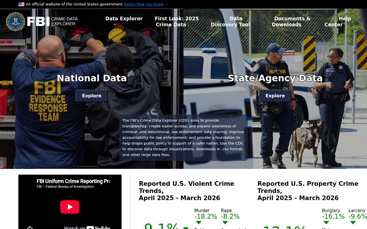 Morton criminal records FBI Crime Data Explorer