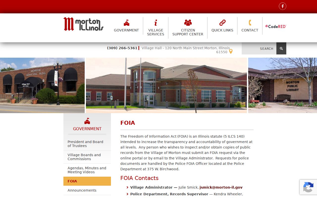 Morton criminal records FOIA form